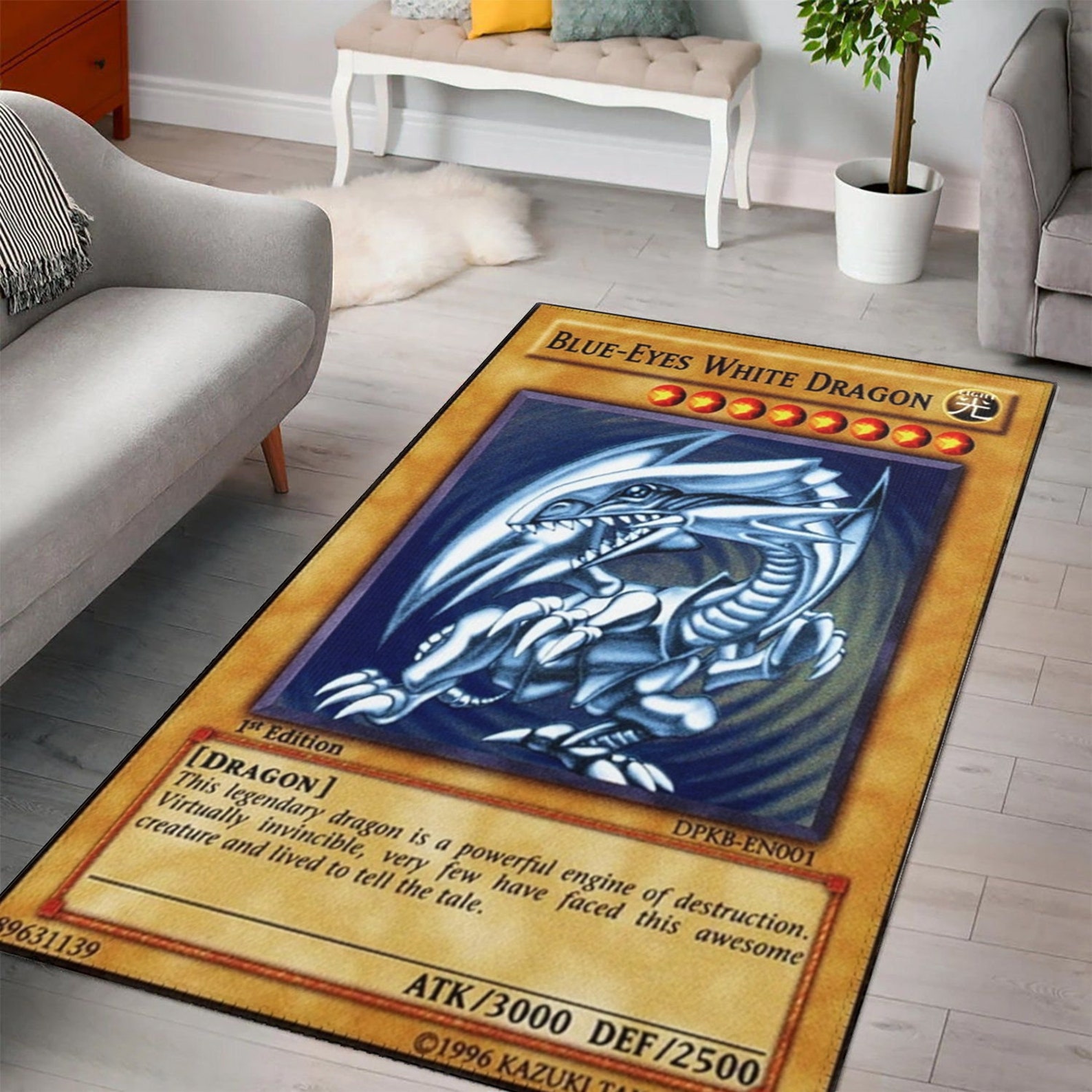 BlueEyes White Dragon Rug Hype Beast Rug Anime Rug Custom Etsy