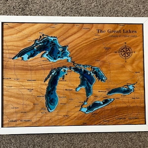 Mehrschichtige Landkarte der Great Lakes, Wisconsin, Minnesota, garchigan, Lakewürfchen, Cape Cape, Cape Cape, Cape Map
