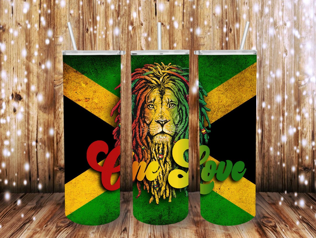 Jamaica Tumbler Jamaican Flag One Love Lion of Judah Etsy