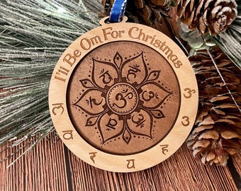 I’ll Be Om For Christmas, Seven Chakra Ornament, Chakra Ornament, Christmas Ornament, Meditation Ornament, Meditation Decor, Christmas Decor