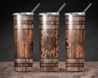 Viking Tumbler, Whiskey Barrel, Customizable Gift, Father’s Day Gift, Odin, Valkyrie, Warrior, Larping, RPG, Cosplay,