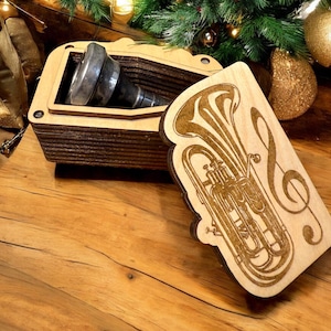 Personalized Euphonium Mouthpiece Box | Handcrafted Wooden Music Gift | Band Keepsake for Musicians & Brass Players