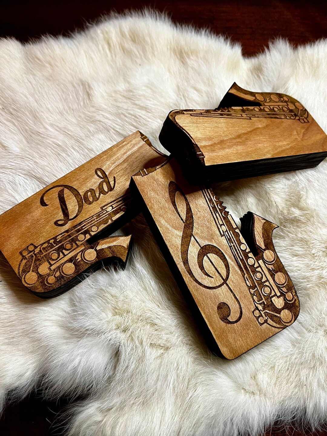 Personalized Saxophone Reed Holder, Saxophone Wooden Box