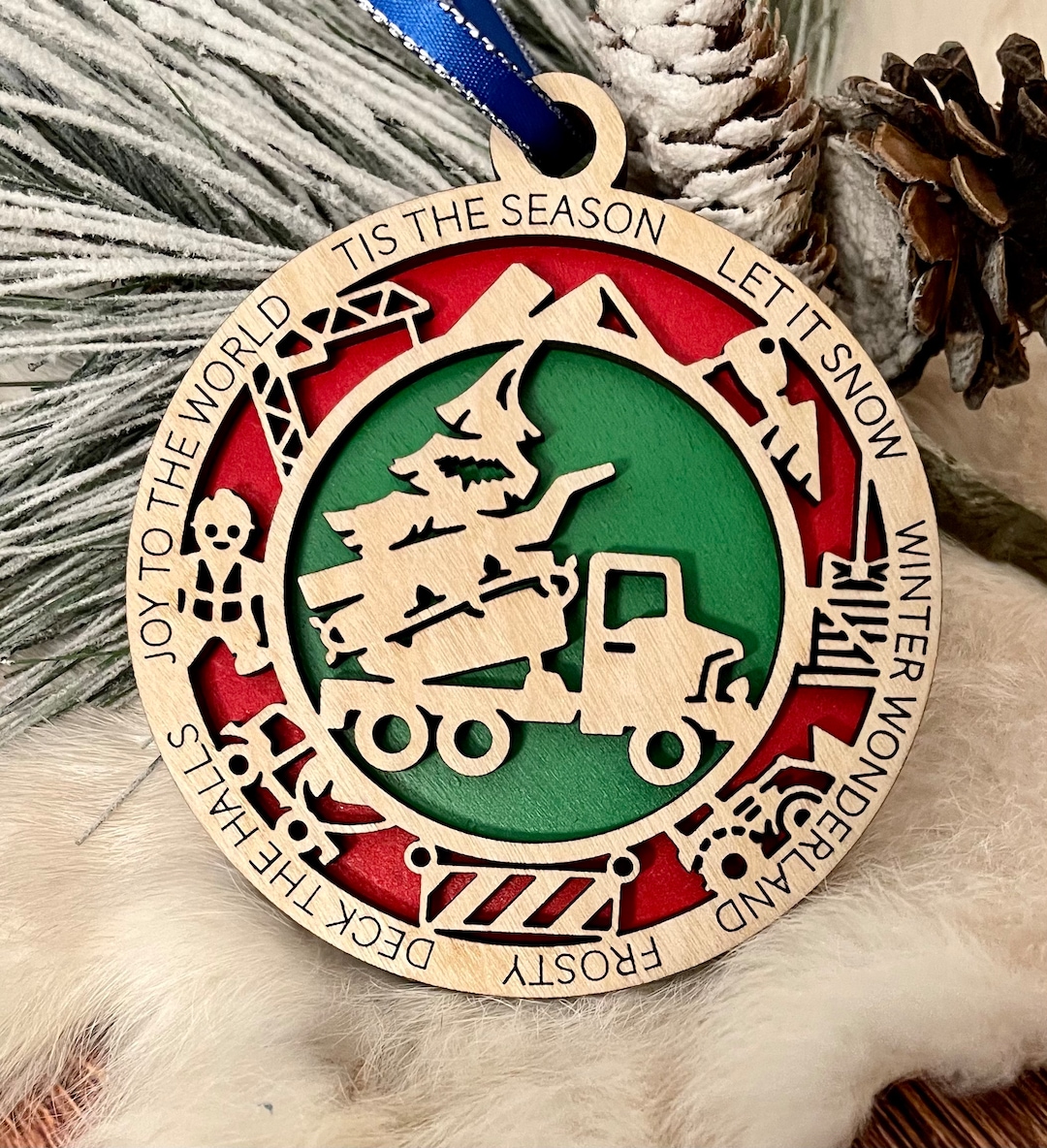 Toy Christmas Tree Truck Ornament, Christmas Truck Ornament, Toy Truck