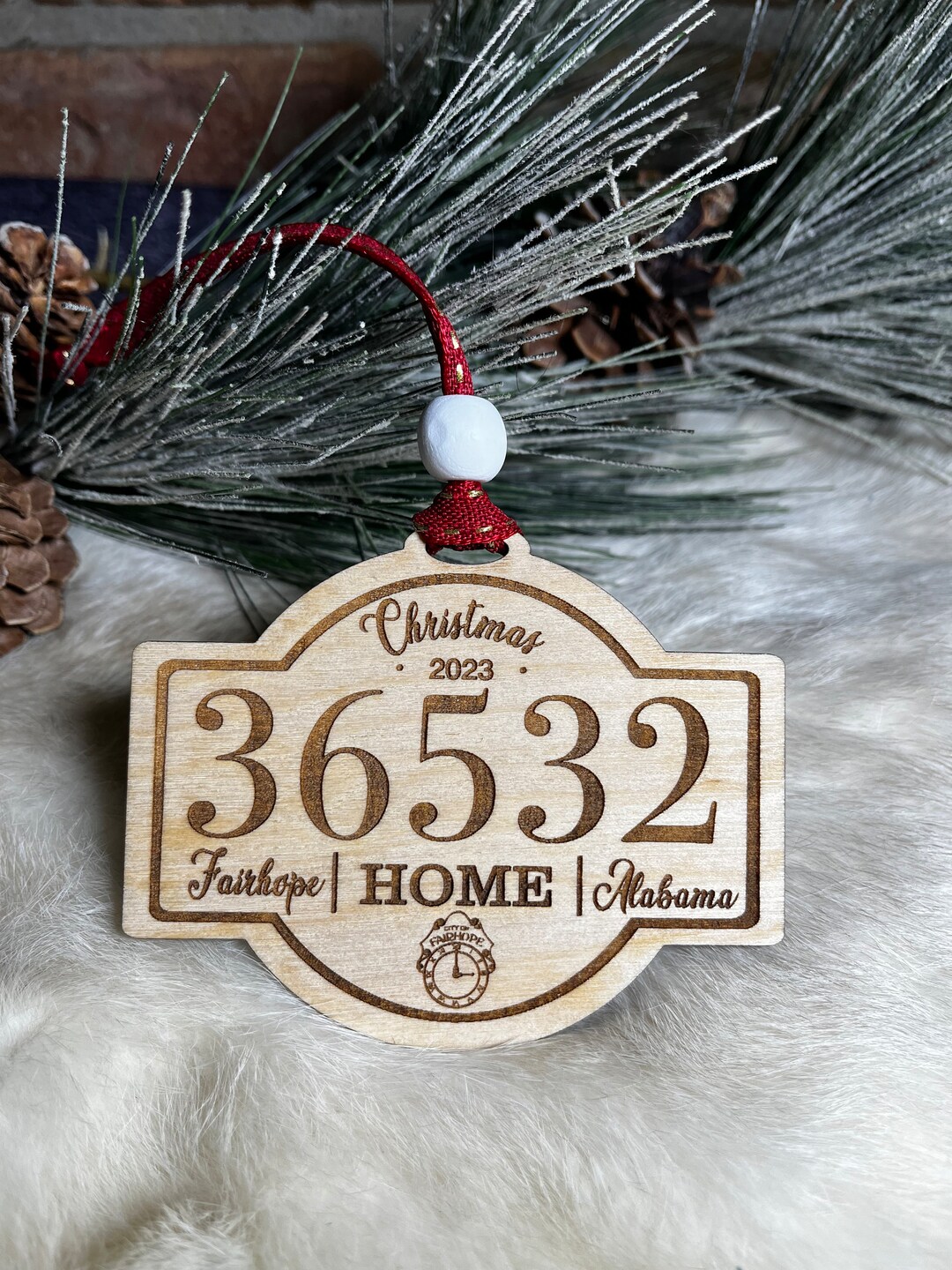 Fairhope Ornament, Zip Code Ornament, Home Town Ornament, Home Zip Code