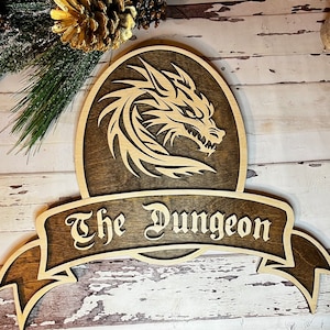 Dragon Sign, Custom Dragon Sign, DND Gift, Game Room Sign, Dungeons and Dragons Sign, Custom Dnd Sign, DND Sign, Gift For Dungeon Master