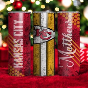 Personalized Chiefs Tumbler: 20 oz Stainless Steel Kansas City Football image 2