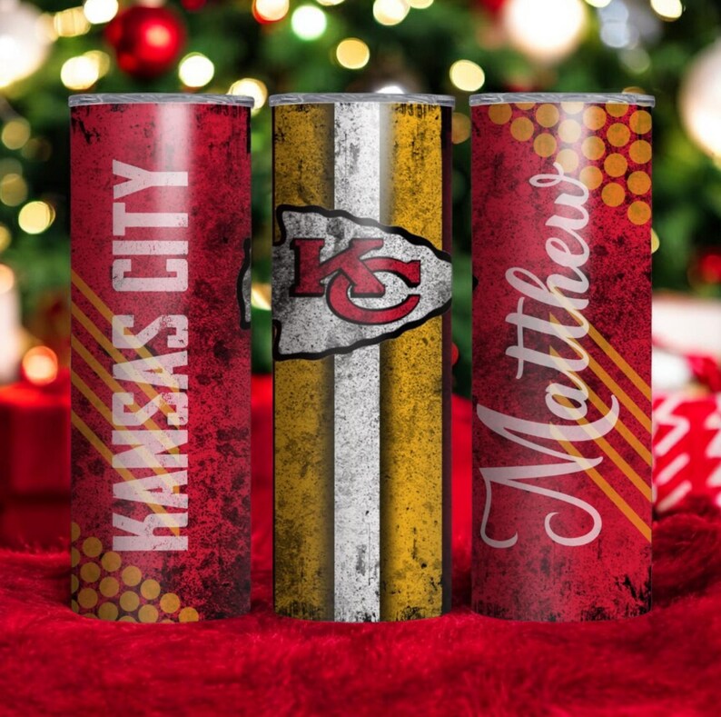 Personalized Chiefs Tumbler: 20 oz Stainless Steel Kansas City Football image 2