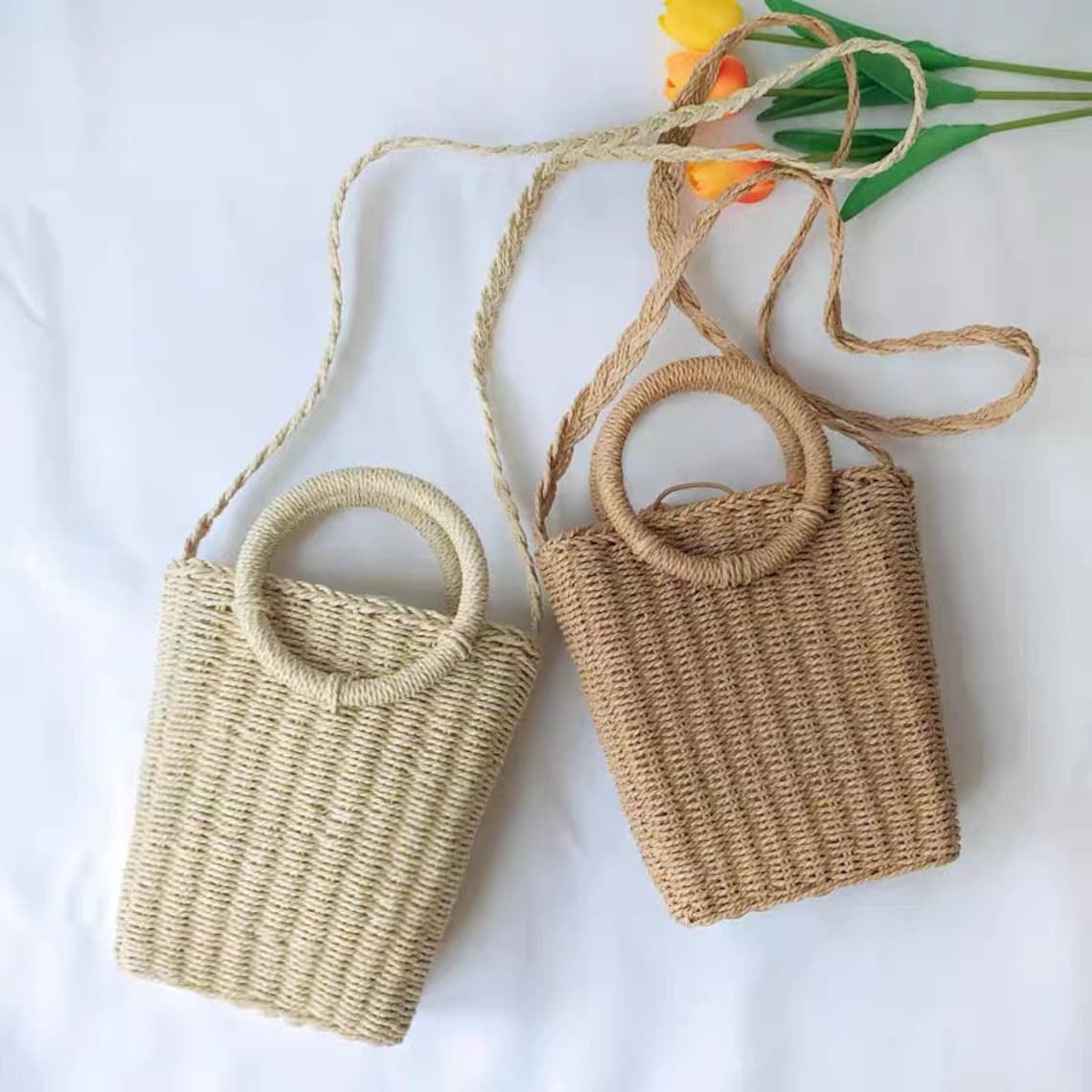 Straw Crossbody Bag Straw Bag Straw Woven Bag Braided Etsy