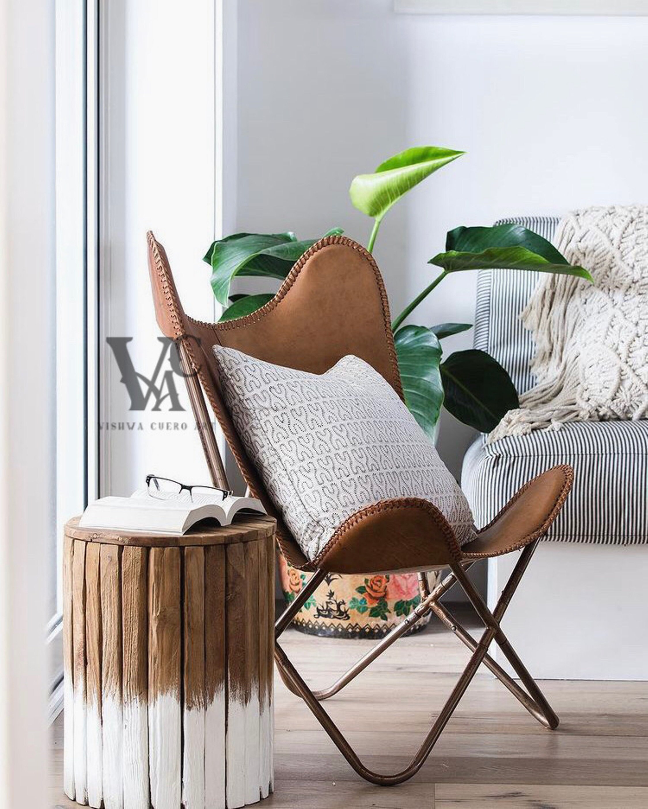 Vintage Leather Butterfly Chair Light Tan Butterfly Chair Cover