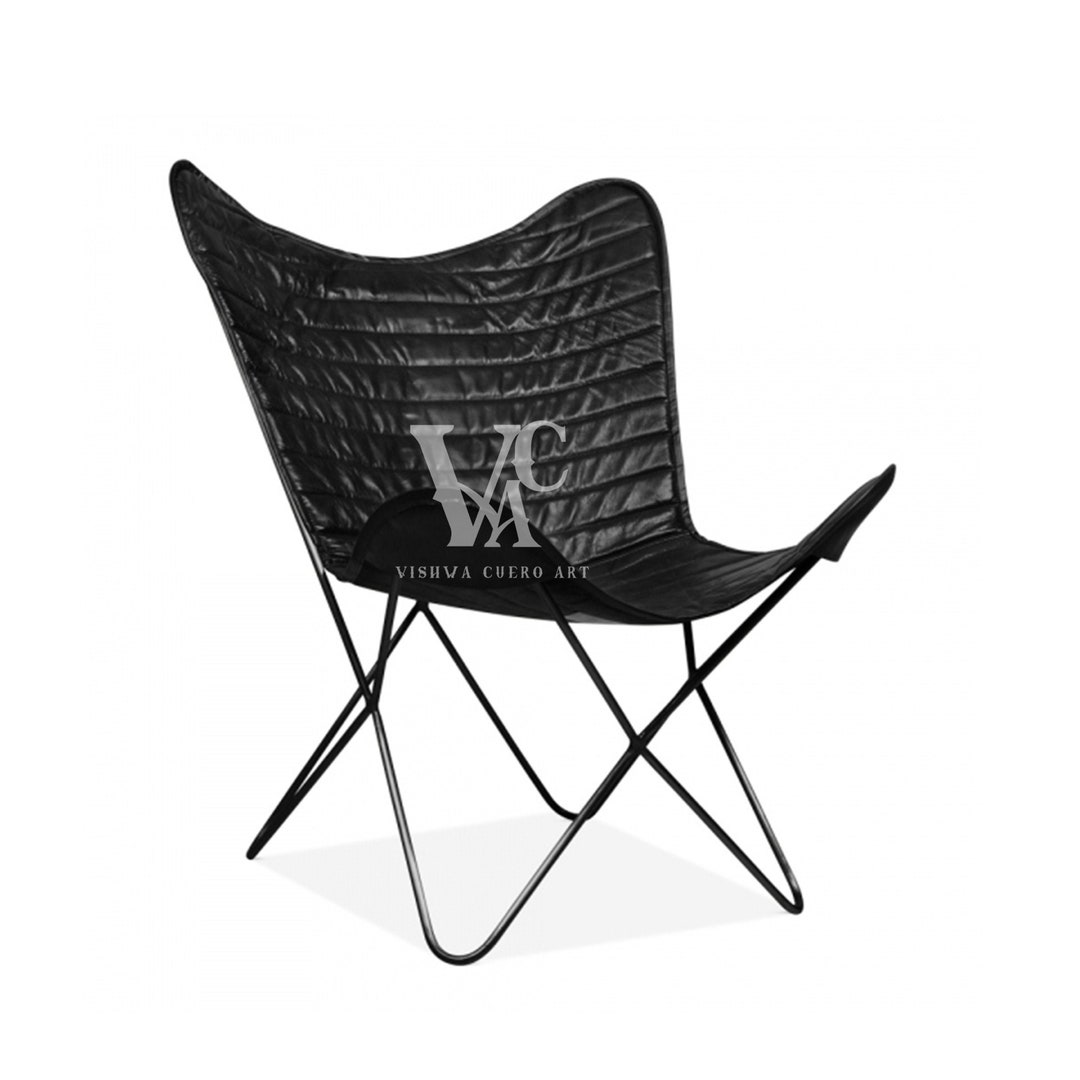 Leather Butterfly Chair Black Padding Leather Butterfly Chair Etsy