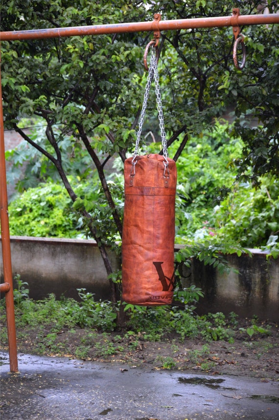 Leather Punching Bag With Iron Chain Etsy