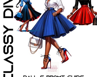 Classy Diva|Prompt guide|Dall-E|GPT Prompt|Digital Art|Clip Art