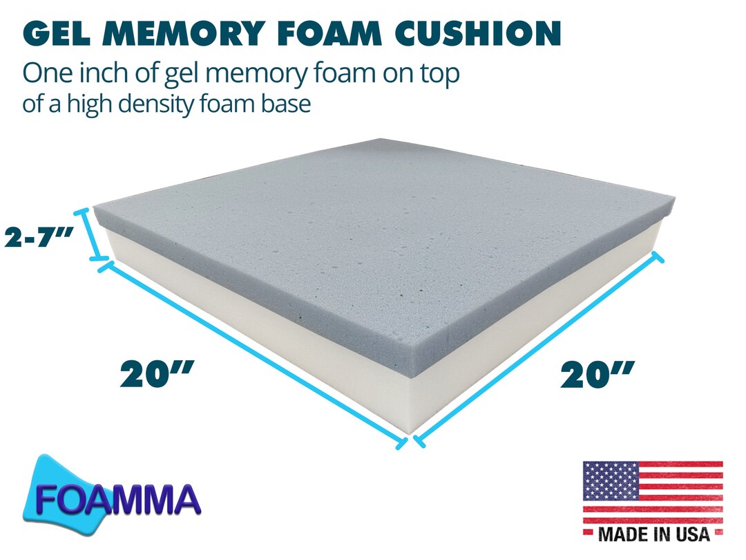 20 X 20 Cooling Gel-infused Memory Foam Cushion, High Density Foam