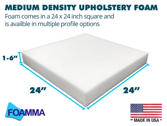 4 x 24x 24 Upholstery Foam Cushion Medium Density (Seat