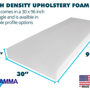 Foamma 4 x 24 x 24 High Density Upholstery Foam Padding, Thick-Custom Pillow, Chair, and Couch Cushion Replacement Foam, Craft Foam Upholstery