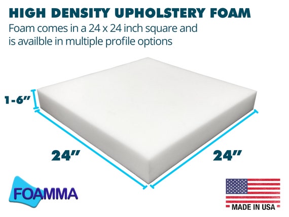 6 x 24 x 24 Upholstery Foam High Density Foam (Chair Cushion Square  Foam)