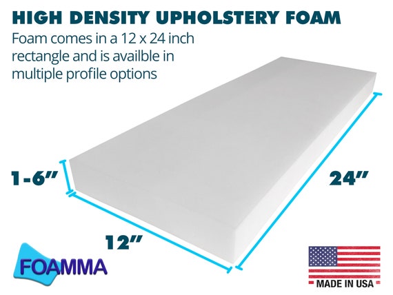 Foamma 1 x 12 x 24 Upholstery Foam High Density  