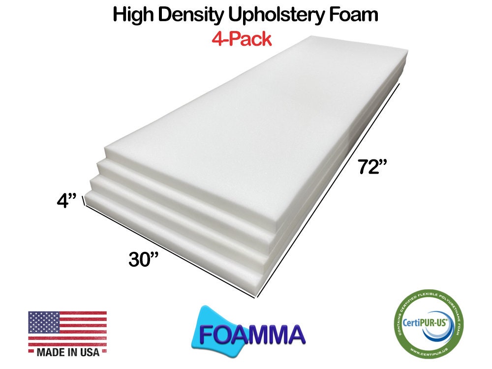 Foamma 4 x 30 x 72 High Density Upholstery Foam Cushion (Seat