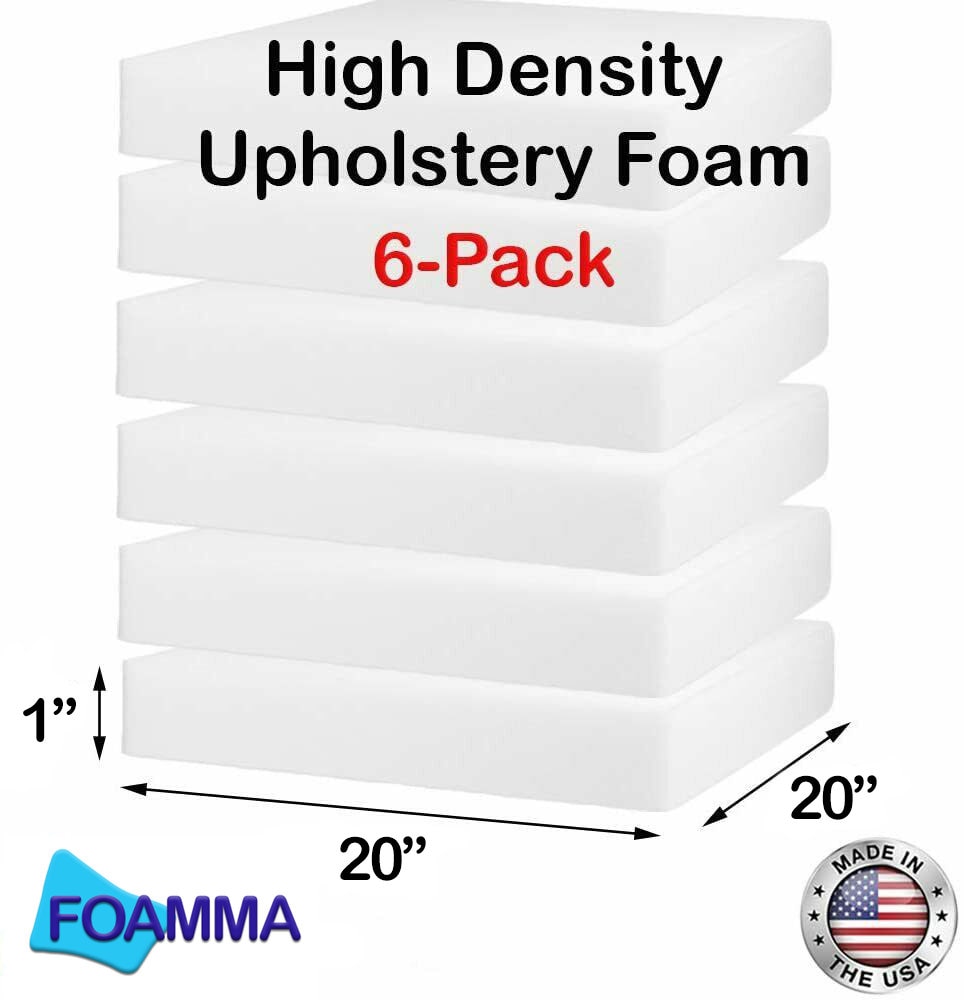  Foamy Foam 4Pack High Density 4 inch Thick, 22 inch Wide, 22  inch Long Upholstery Foam, Cushion Replacement : Arts, Crafts & Sewing