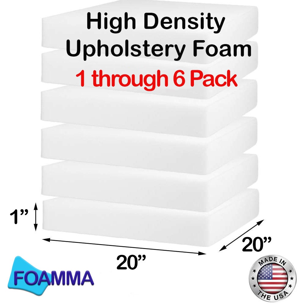 Foamy Foam High Density 6 inch Thick, 30 inch Wide, 96 inch Long Upholstery Foam, Cushion Replacement