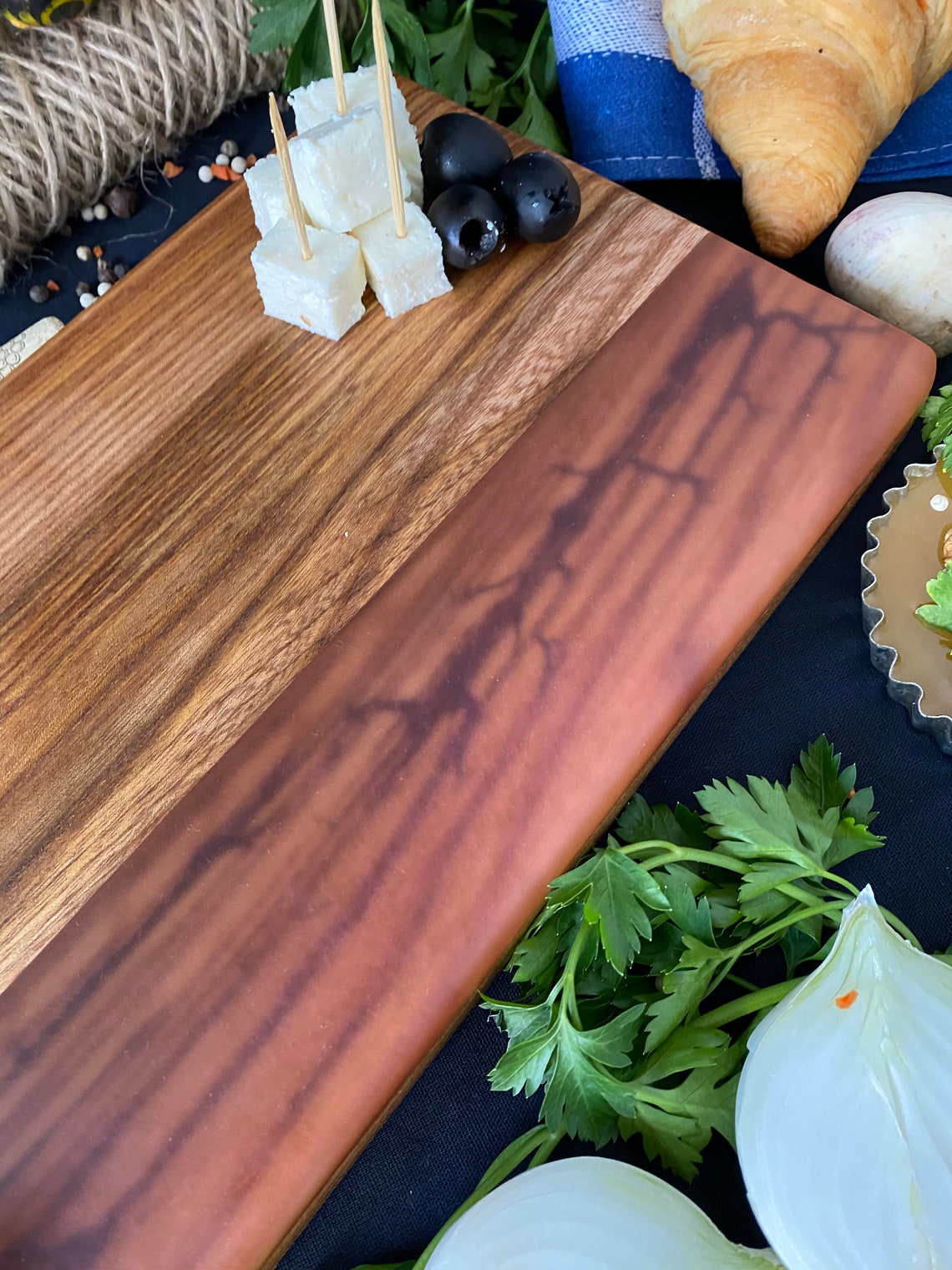 Cutting Board Epoxy Resin Wood Hand Made Etsy
