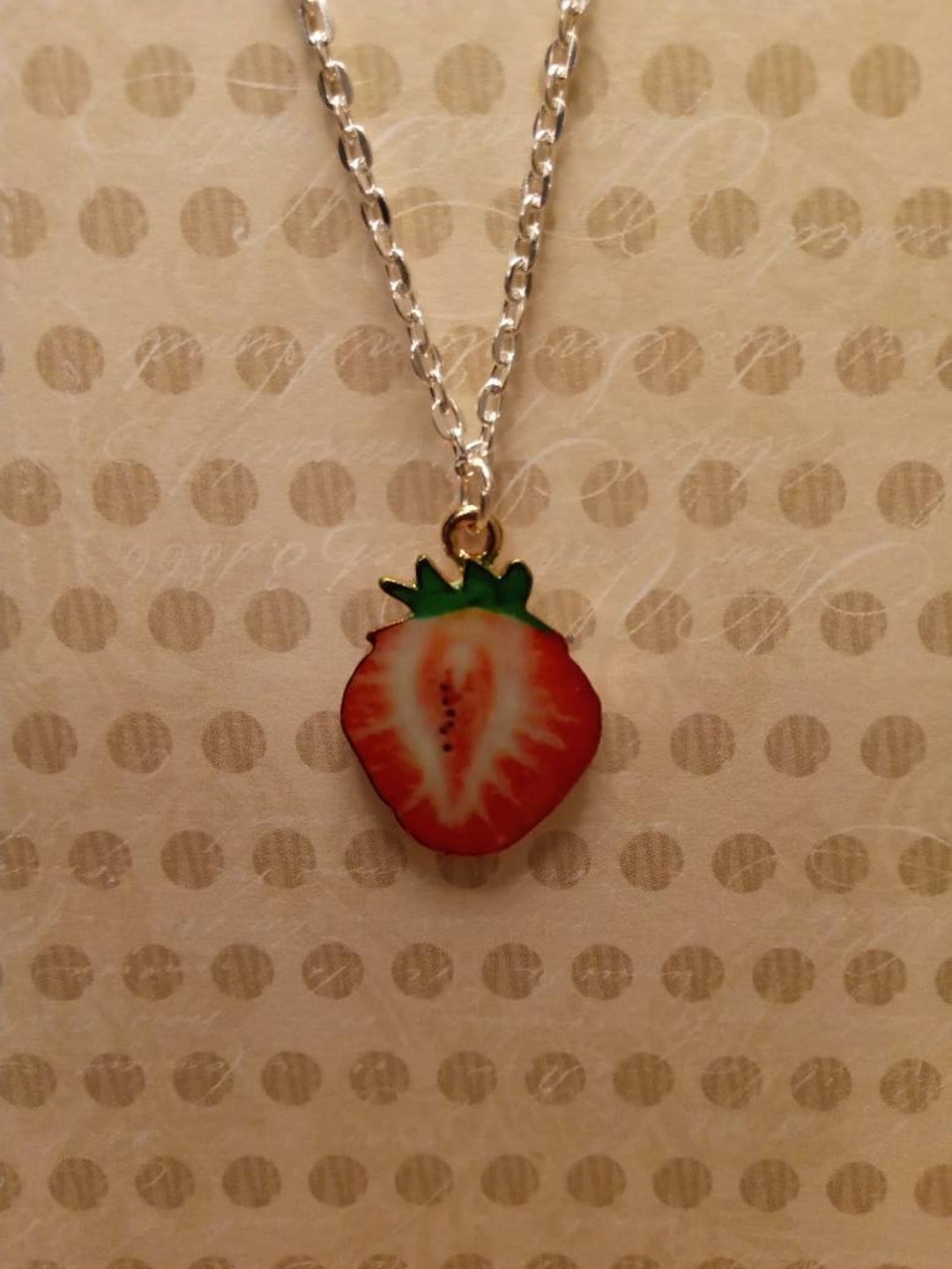 Strawberry Fruit Necklace - Etsy