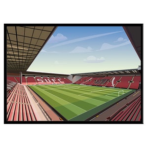 Sheffield United Football Club Print, Football Club Print, Stadium Print, Sheffield Football, A4, A3, A2
