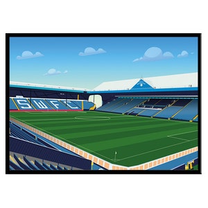 Sheffield Wednesday Football Club Print, Football Club Print, Stadium Print, Sheffield Football, A4, A3, A2
