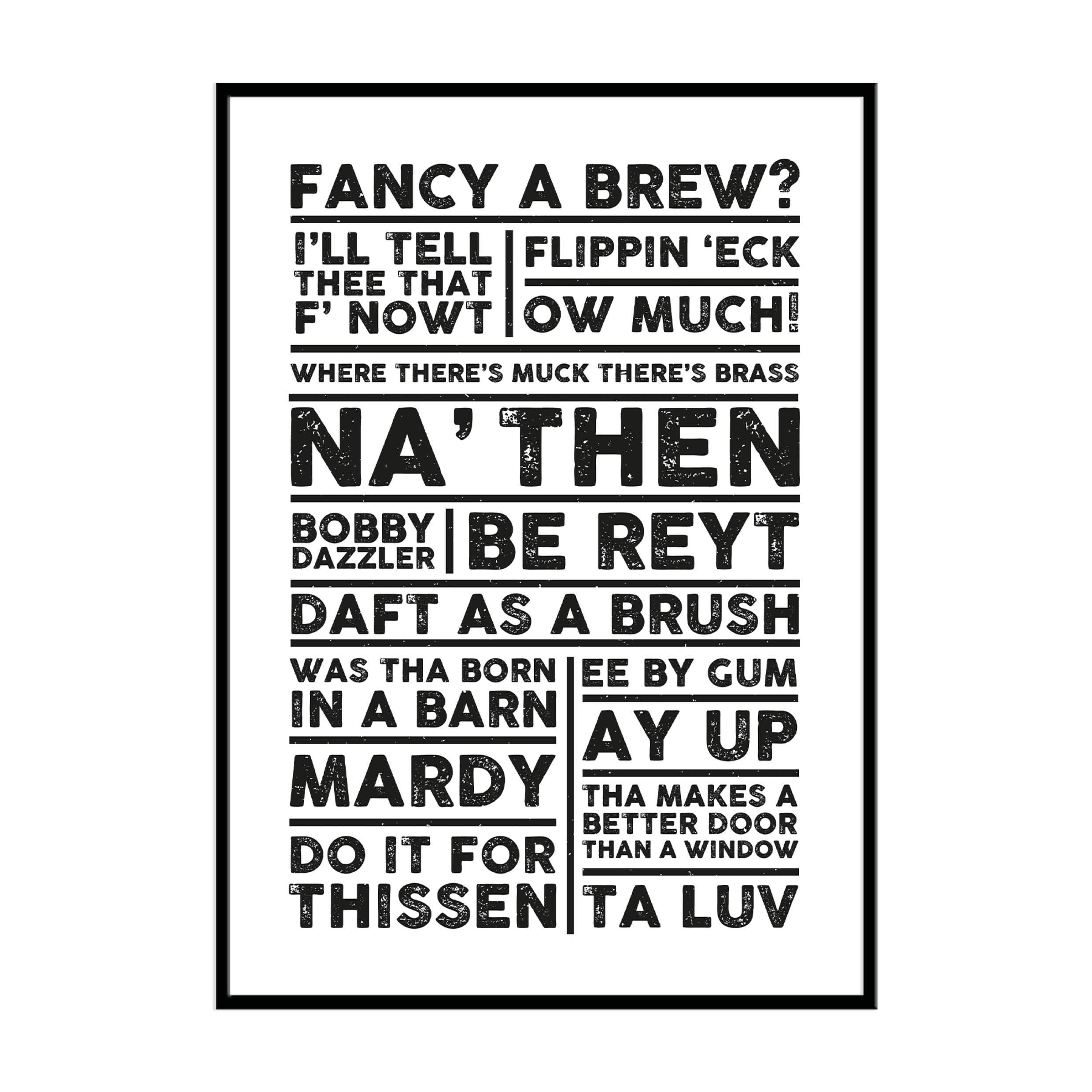 Yorkshire Sayings Yorkshire Slang Yorkshire Print Kitchen Etsy