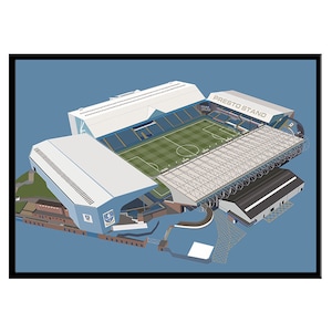 Sheffield Wednesday Football Club Print, Football Club Print, Stadium Print, Sheffield Football, A4, A3, A2