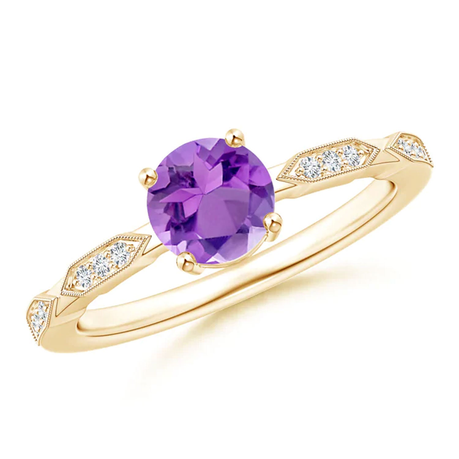 Amethyst Ring Amethyst Engagement Ring Diamond Wedding