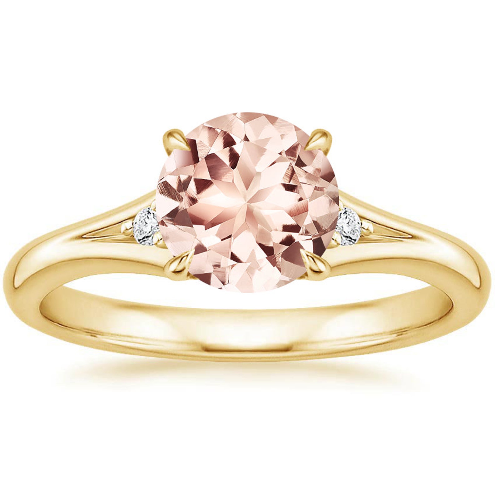 Engagement Ring Diamond Wedding Band Halo 14k Gold Etsy