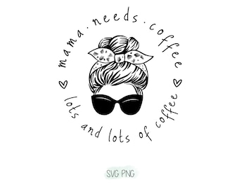 Mama needs coffee (lots and lots of coffee) SVG and PNG bundle