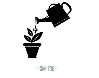 Watering Can with Plant SVG and PNG bundle