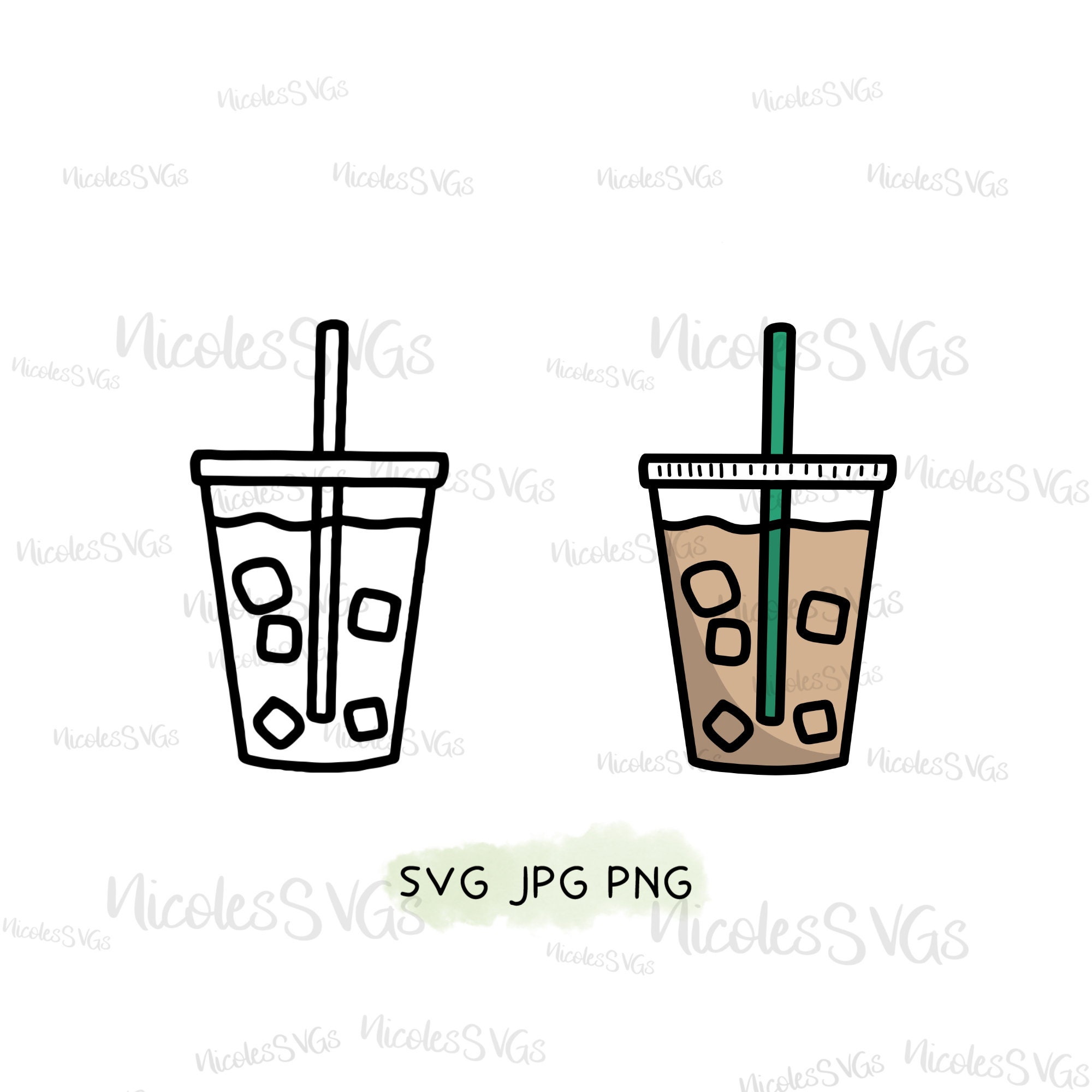 Coffee SVG Latte SVG Cold Brew Svg Frappucinno SVG Iced Coffee 