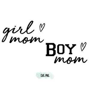 Girl mom & Boy mom SVG and PNG bundle