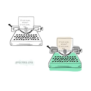 If not now, when?  (With typewriter) SVG PNG JPG bundle