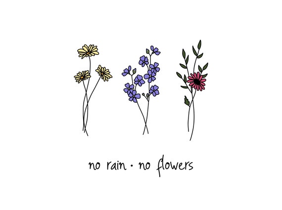 No Rain No Flowers SVG PNG JPG Bundle - Etsy Israel display picture 1