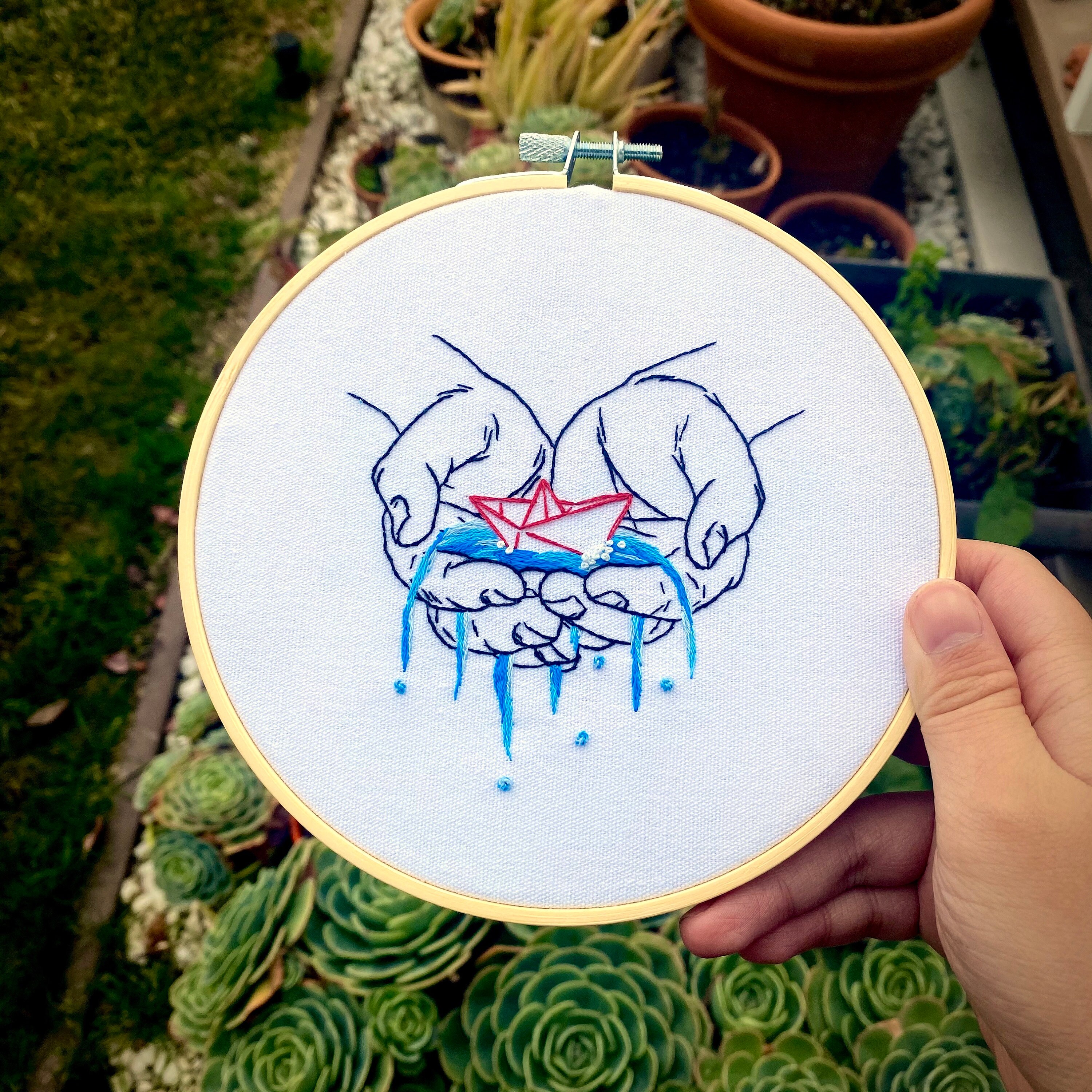 Keeping Afloat Embroidery PDF Pattern Download Paper Boat - Etsy