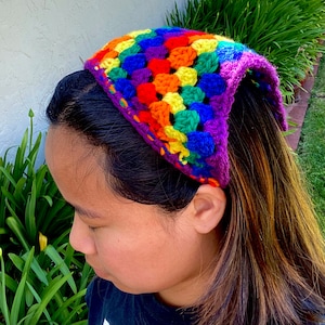 Pride Flag Kerchief Crochet Headband | Pride Parade Outfit | Trevor Project | LGBTQ Merch
