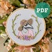 Floral Plague Doctor PDF Embroidery Pattern | Intermediate and Beginner Stitchers | Plague Mask | Cute Pastel | Cottagecore Aesthetic 