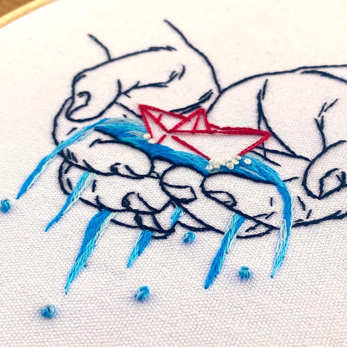 Keeping Afloat Embroidery PDF Pattern Download Paper Boat - Etsy