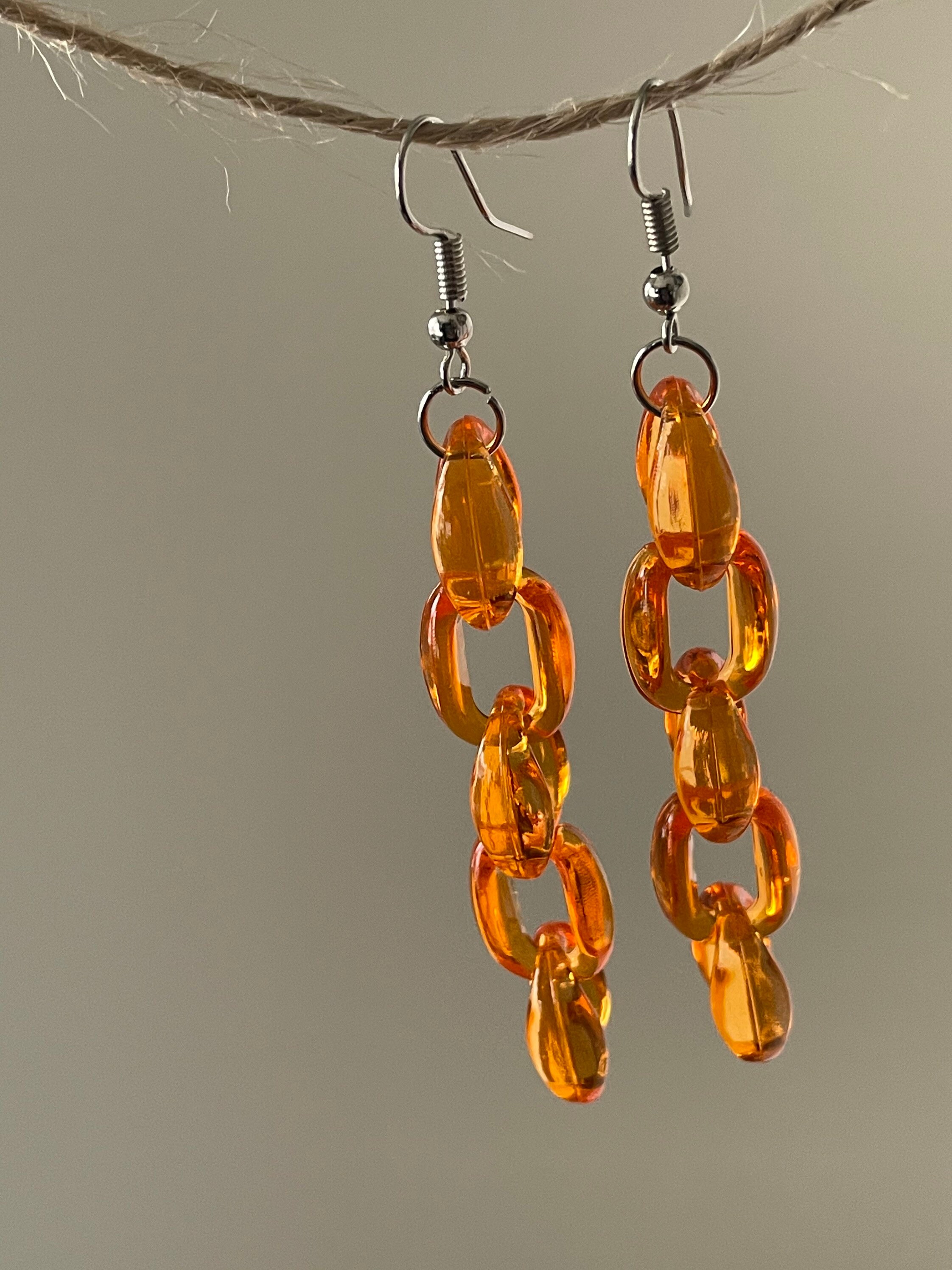 Acrylic Chain Earrings Rainbow Acrylic Earrings Acrylic Link Etsy UK