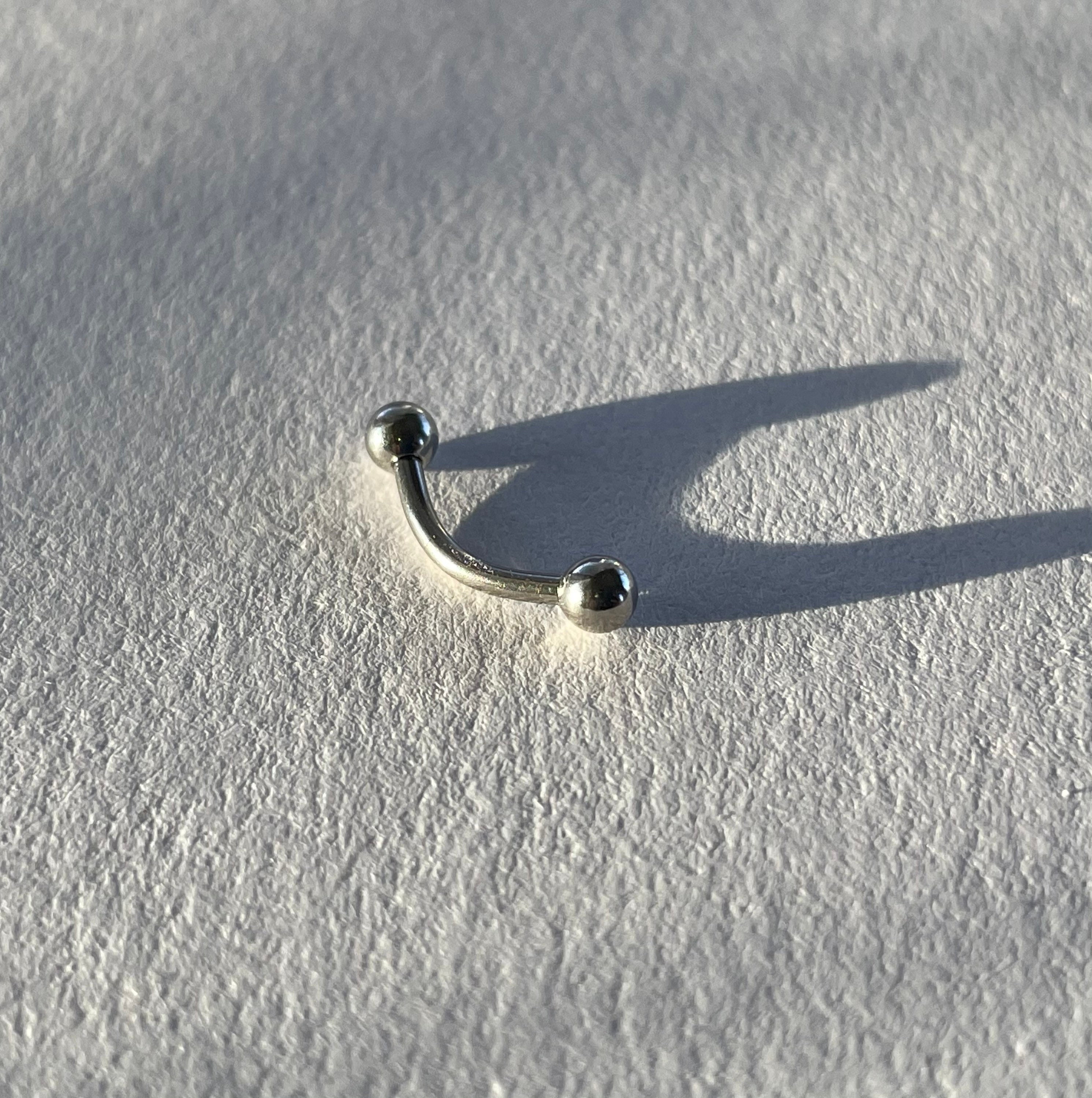 Curved barbell piercing rook piercing cartilage earrings Etsy