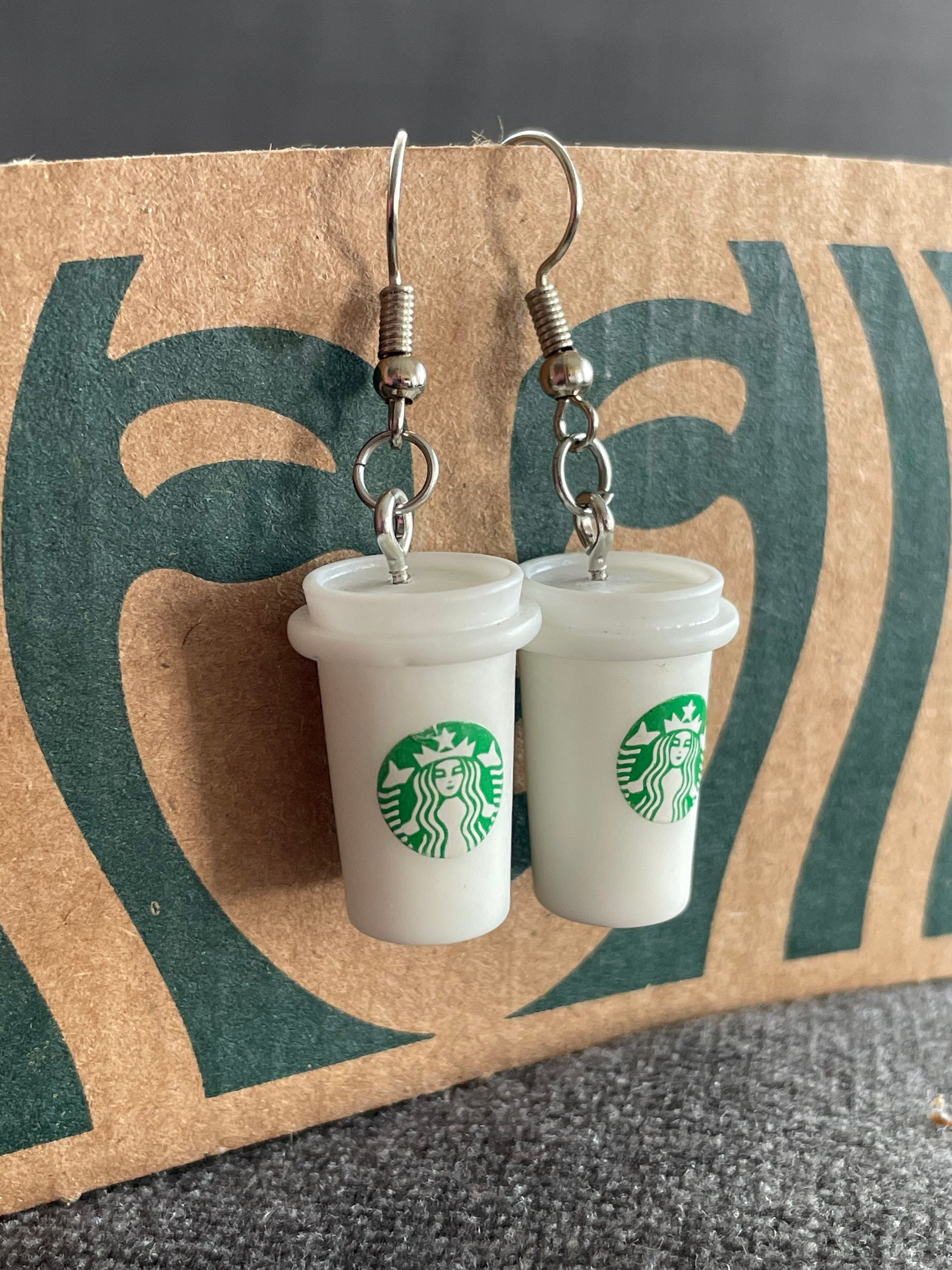 Starbucks earrings coffee earrings cappuccino earrings Etsy