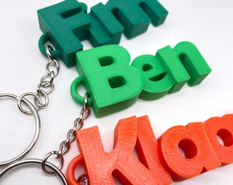 3D name pendant, personalized keychain with your desired name, pendant with name in desired color