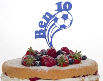 Cake-Topper, Fußball, Kindergeburtstag, personalisiert mit Namen und Zahl,"Steckies", Kuchenstecker