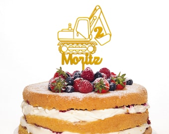 Cake-Topper Bagger Kindergeburtstag,personalisiert mit Namen und Zahl