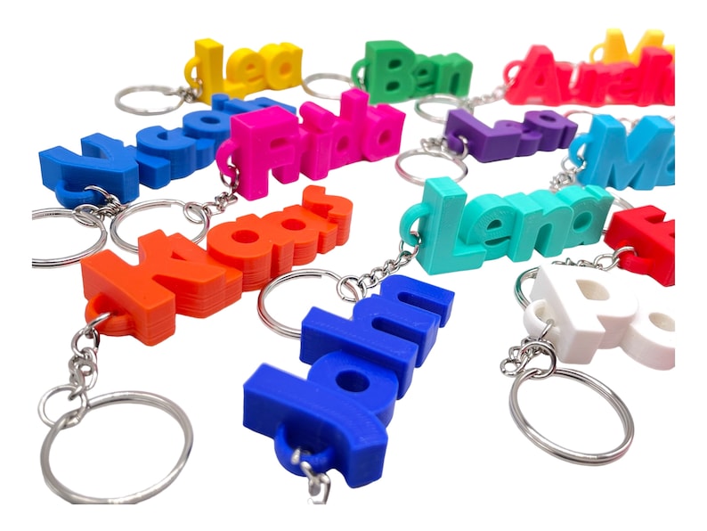 3D Namensanhänger, personalisierter Schlüsselanhänger mit ihrem Wunschnamen, Anhänger mit Namen in Wunschfarbe Bild 4